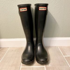 Hunter Huntress Tall Wide Calf Boot Size 7 Black